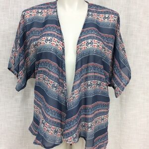 Dizzy Gal Blue & Pink Shrug